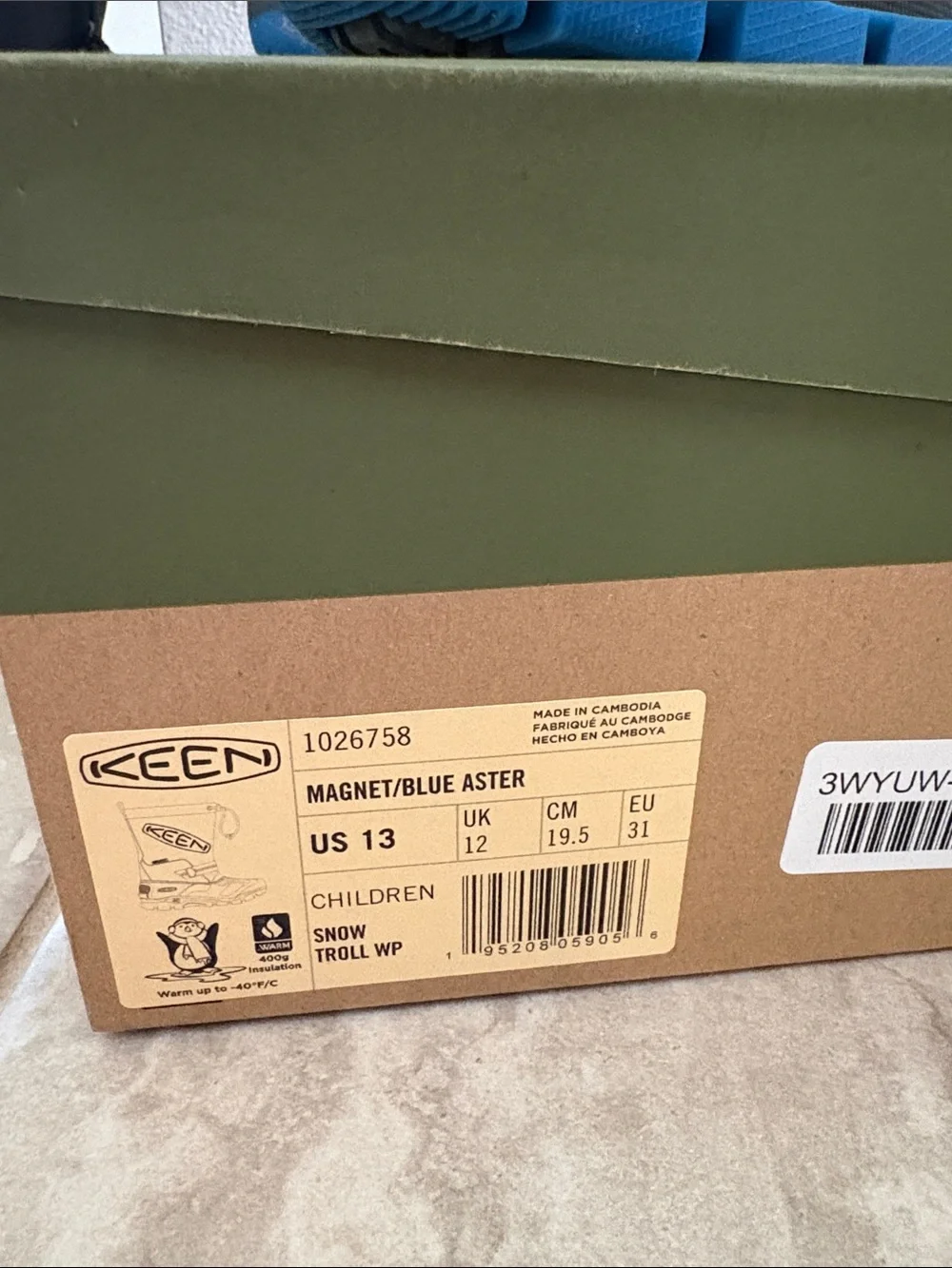Keen Kids Snow Troll Insulated Snow Boots, sz 13, worn once